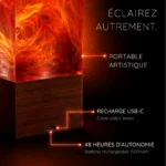 Lampe veilleuse résine cosmos Lampastra Collection Astralis – vue 3 détail lumière
