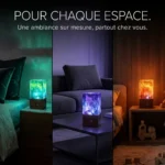 Veilleuse lampe résine Lampastra – vue 6 Collection Astralis éclairage doux